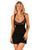 Сорочка бебі-дол з мереживом на грудях Obsessive Donna Dream babydoll XL/2XL Black, стрінги SO8632 фото