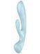 Двухсторонний вибратор-кролик Satisfyer Triple Oh Light Blue, 3 мотора, рукоятка-массажер SO7781 фото 1