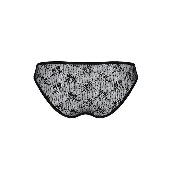 Трусики-слипы с кружевной сеточкой Passion DINA THONG XXL/XXXL, black SO5342 фото