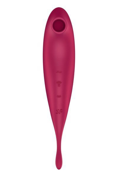 Смарт-вибратор для клитора с вакуумной стимуляцией Satisfyer Twirling Pro+ dark red SO6715 фото