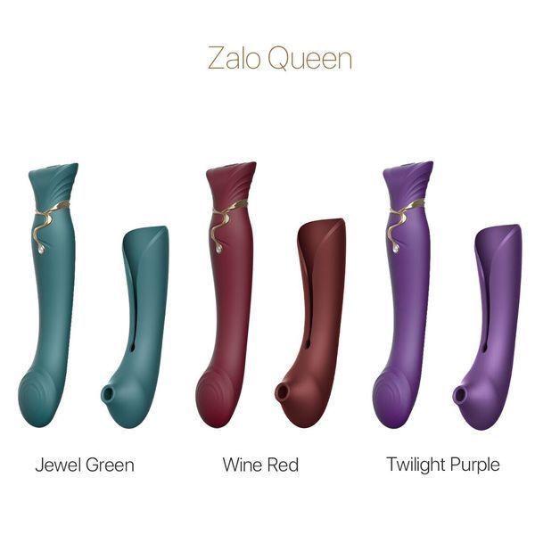 Смартвибратор 3в1 Zalo &mdash; Queen Set Twilight Purple, пульсирующая жемчужина и вакуум, кристалл Swarovski SO6664 фото