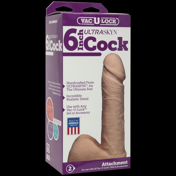 Фаллоимитатор Doc Johnson Vac-U-Lock - 6 Inch ULTRASKYN Cock White, диаметр 4,3см SO1560 фото