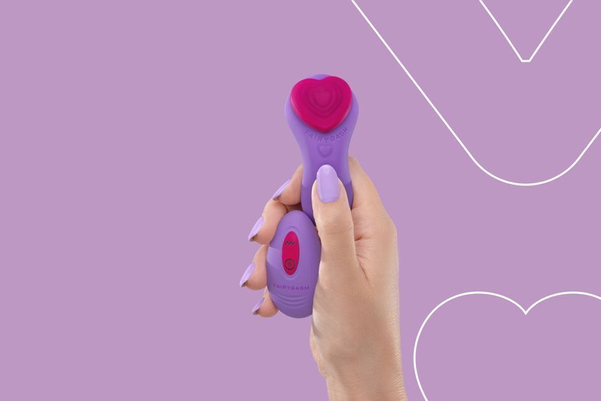 Вибратор в трусики FairyGasm HeartGem violet, на магните, пульт ДУ SX0630 фото